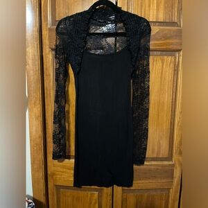 Black dress with sequences body central size small